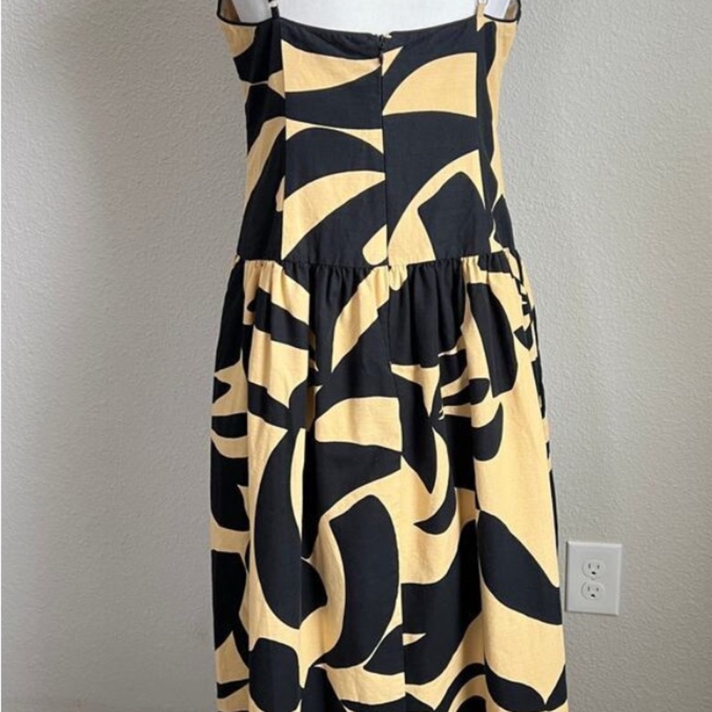 NWT Mon Renn Black/Yellow Gold Surreal Midi Dress Sz. M/10 - Picture 5 of 7